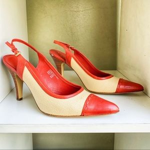 Textile Slingback Pointed toe Heels